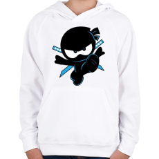 PRINTFASHION Ninja Kidz - Gyerek kapucnis pulóver - Fehér
