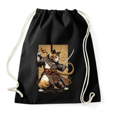 PRINTFASHION Ninja macska - Sportzsák, Tornazsák - Fekete tornazsák