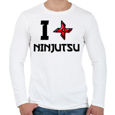PRINTFASHION NINJUTSU - Férfi hosszú ujjú póló - Fehér