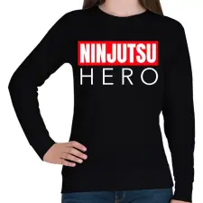 PRINTFASHION NINJUTSU HERO - Női pulóver - Fekete női pulóver, kardigán