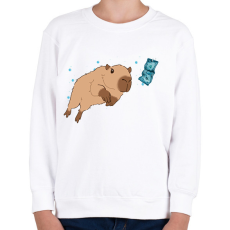 PRINTFASHION Nirvana capybara - Gyerek pulóver - Fehér