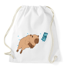 PRINTFASHION Nirvana capybara - Sportzsák, Tornazsák - Fehér tornazsák