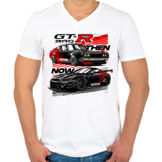 PRINTFASHION Nissan Advan GTR - Férfi V-nyakú póló - Fehér