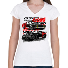 PRINTFASHION Nissan Advan GTR - Női V-nyakú póló - Fehér