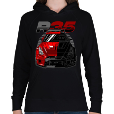 PRINTFASHION Nissan GT-R R35 - Női kapucnis pulóver - Fekete