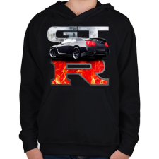 PRINTFASHION Nissan GTR - Gyerek kapucnis pulóver - Fekete gyerek pulóver, kardigán