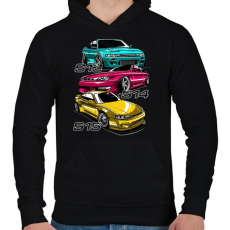 PRINTFASHION Nissan Silvia S13 S14 S15 - Férfi kapucnis pulóver - Fekete
