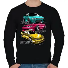 PRINTFASHION Nissan Silvia S13 S14 S15 - Férfi pulóver - Fekete férfi pulóver, kardigán