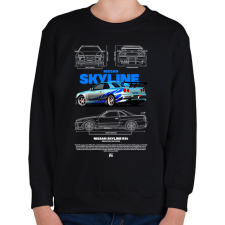 PRINTFASHION Nissan Skyline Brian - Gyerek pulóver - Fekete gyerek pulóver, kardigán