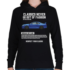 PRINTFASHION Nissan Skyline - Női kapucnis pulóver - Fekete