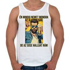 PRINTFASHION No Alcohol - Férfi atléta - Fehér atléta, trikó