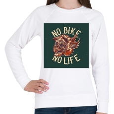 PRINTFASHION No bike - No life - Női pulóver - Fehér