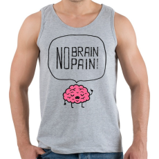 PRINTFASHION no brain no pain - Férfi atléta - Sport szürke