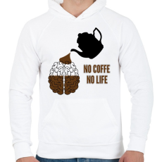 PRINTFASHION no coffe - Férfi kapucnis pulóver - Fehér