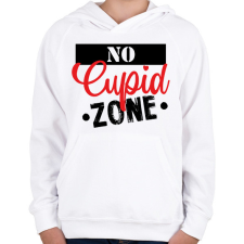 PRINTFASHION No Cupid zone - Gyerek kapucnis pulóver - Fehér gyerek pulóver, kardigán