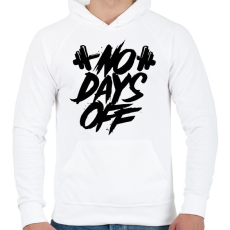 PRINTFASHION No days off - Férfi kapucnis pulóver - Fehér