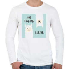 PRINTFASHION No drama llama - Férfi hosszú ujjú póló - Fehér