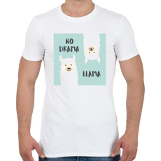 PRINTFASHION No drama llama - Férfi póló - Fehér