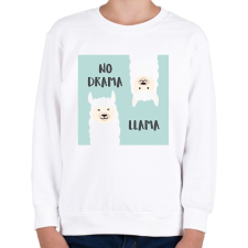 PRINTFASHION No drama llama - Gyerek pulóver - Fehér gyerek pulóver, kardigán