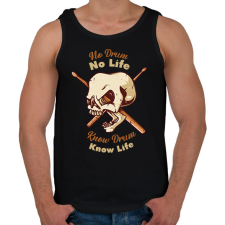 PRINTFASHION No Drum, No Life - Férfi atléta - Fekete atléta, trikó