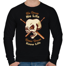 PRINTFASHION No Drum, No Life - Férfi pulóver - Fekete férfi pulóver, kardigán