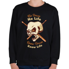 PRINTFASHION No Drum, No Life - Gyerek pulóver - Fekete gyerek pulóver, kardigán
