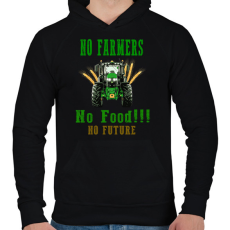 PRINTFASHION no farmers no food - Férfi kapucnis pulóver - Fekete
