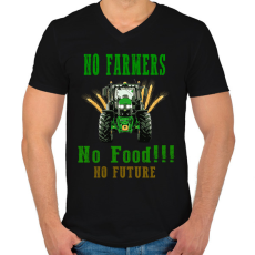 PRINTFASHION no farmers no food - Férfi V-nyakú póló - Fekete