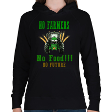 PRINTFASHION no farmers no food - Női kapucnis pulóver - Fekete