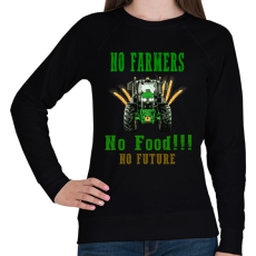 PRINTFASHION no farmers no food - Női pulóver - Fekete