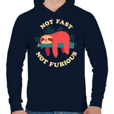 PRINTFASHION No fast not furious - Férfi kapucnis pulóver - Sötétkék férfi pulóver, kardigán