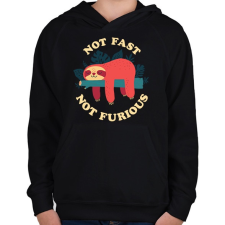 PRINTFASHION No fast not furious - Gyerek kapucnis pulóver - Fekete gyerek pulóver, kardigán