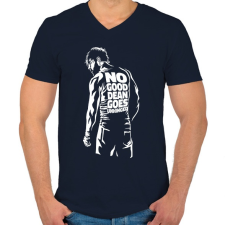PRINTFASHION NO good - Férfi V-nyakú póló - Sötétkék férfi póló