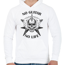 PRINTFASHION No guitar, No life - Gitáros koponya - Férfi kapucnis pulóver - Fehér női pulóver, kardigán