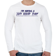 PRINTFASHION No hair day - Férfi hosszú ujjú póló - Fehér férfi póló