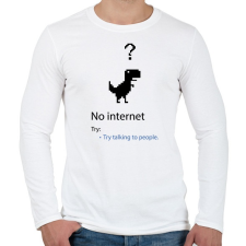 PRINTFASHION No internet - Try talk to people - Férfi hosszú ujjú póló - Fehér férfi póló