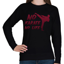 PRINTFASHION No karate no life - Női pulóver - Fekete női pulóver, kardigán