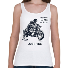 PRINTFASHION No maps, no gps, no rules, just RIDE - Női atléta - Fehér női trikó