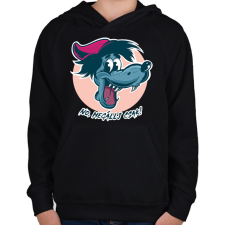 PRINTFASHION No, megállj csak! - Gyerek kapucnis pulóver - Fekete gyerek pulóver, kardigán