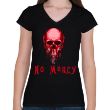 PRINTFASHION no mercy - Női V-nyakú póló - Fekete női póló