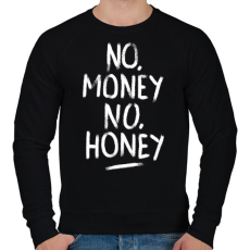 PRINTFASHION No Money No Honey - fehér - Férfi pulóver - Fekete