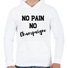 PRINTFASHION No Pain, No Champaigne - Férfi kapucnis pulóver - Fehér férfi pulóver, kardigán