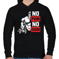 PRINTFASHION No Pain No Gain - Férfi kapucnis pulóver - Fekete férfi pulóver, kardigán