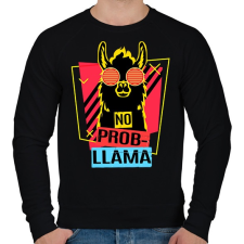PRINTFASHION No prob-llama - Férfi pulóver - Fekete férfi pulóver, kardigán