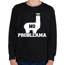 PRINTFASHION No probLama - Gyerek pulóver - Fekete gyerek pulóver, kardigán