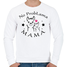 PRINTFASHION No ProbLama Mama - Férfi pulóver - Fehér férfi pulóver, kardigán