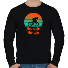 PRINTFASHION No ride, No life - Férfi pulóver - Fekete