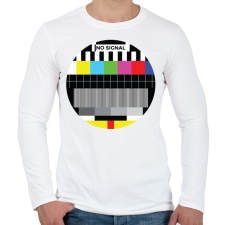 PRINTFASHION No signal - Férfi hosszú ujjú póló - Fehér férfi póló