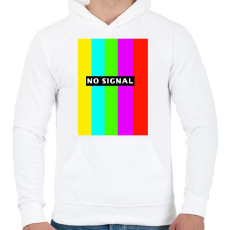 PRINTFASHION no signal - Férfi kapucnis pulóver - Fehér