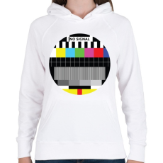 PRINTFASHION No signal - Női kapucnis pulóver - Fehér